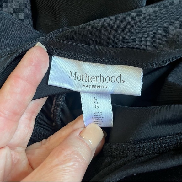 Motherhood Maternity One Piece Swimsuit Size Large Black Halter Ruched Summer - Picture 7 of 8